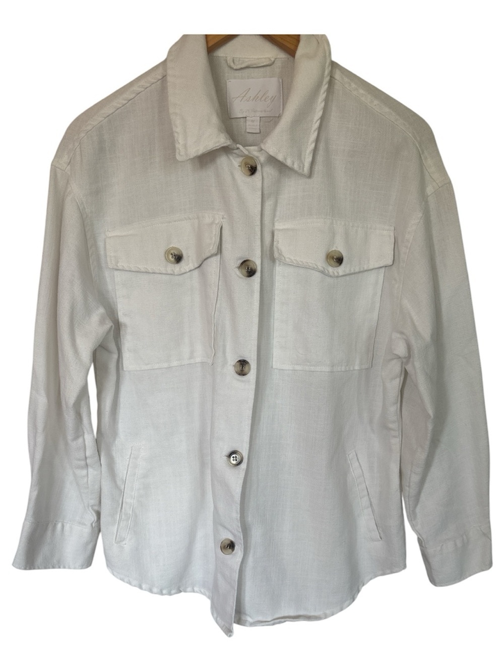 Ashley By 26 International White Button-Front Utility Jacket